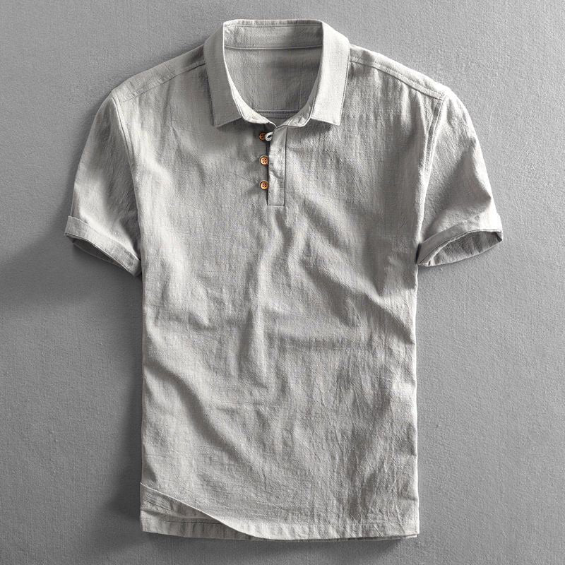 Classic men's short sleeve polo, a versatile casual shirt for warm weather and relaxed men's fashion.