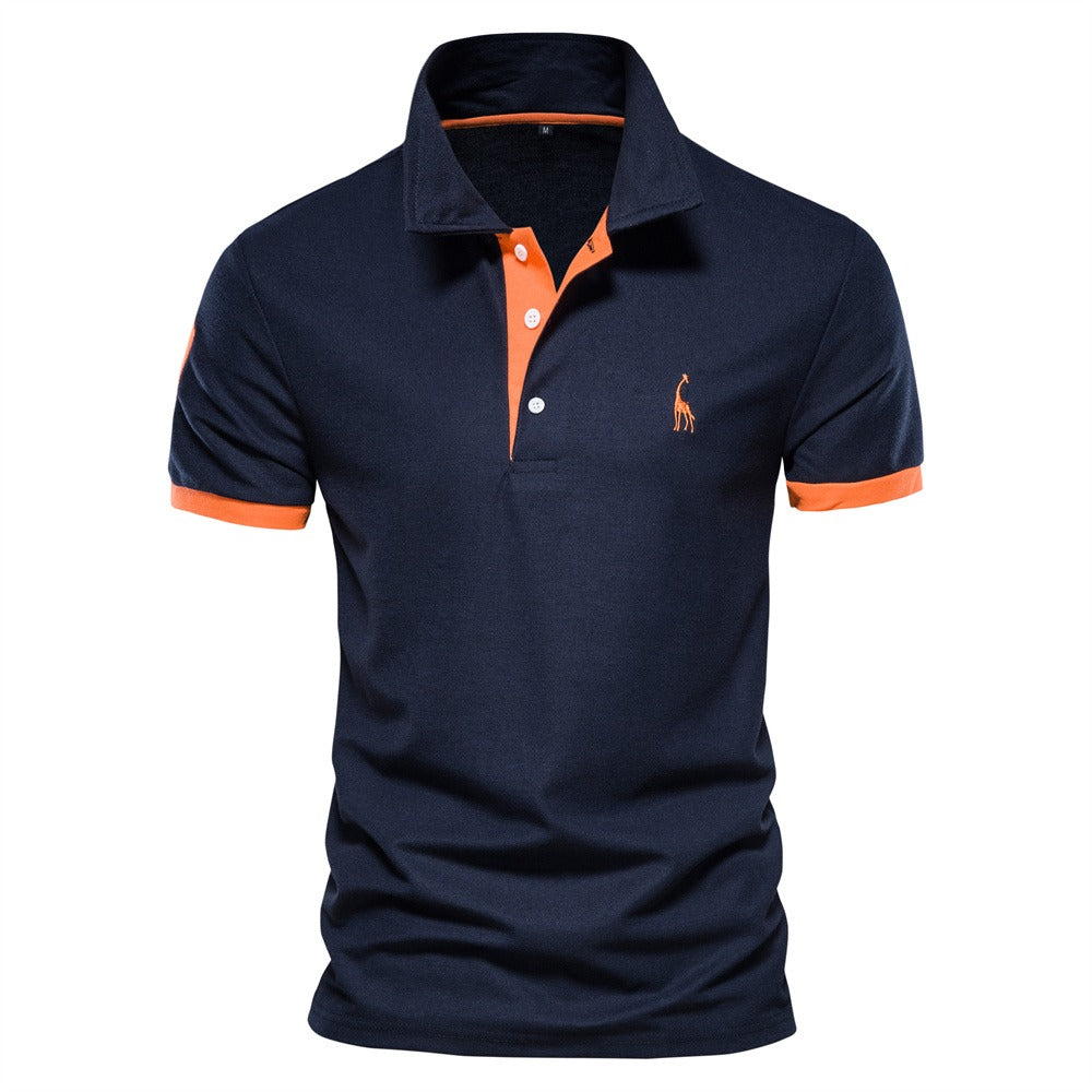 Men's classic short sleeve polo shirt, solid color, featuring a stylish button placket. Perfect for casual everyday wear.