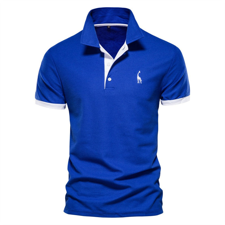 Comfortable men's short sleeve polo in a versatile solid color. Ideal collared shirt for summer and autumn casual fashion.