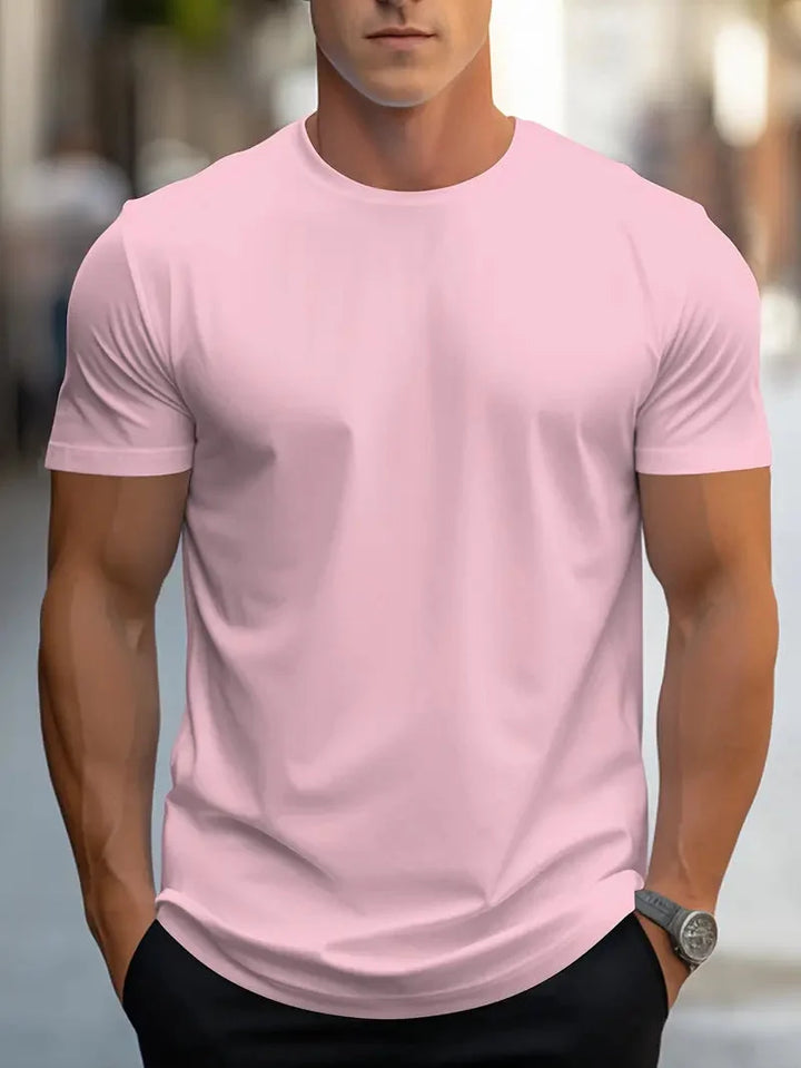 Casual men's slim fit crew neck t-shirt. Versatile basic for effortless style and comfort.
