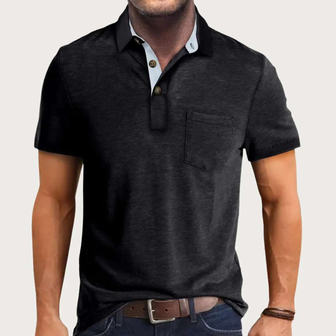 Essential men's slim fit polo shirt, offering effortless classic style for casual outings or smart everyday wear.