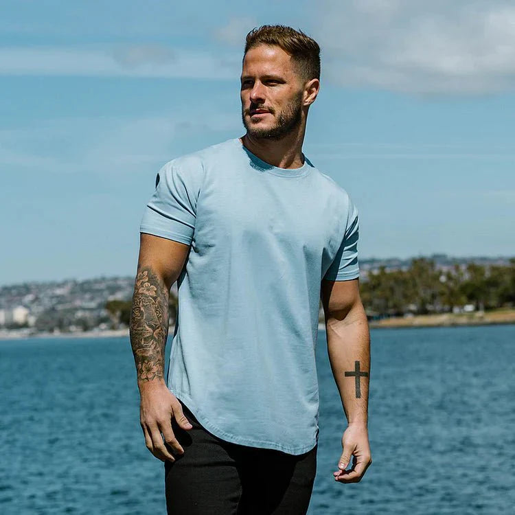 Men's classic short-sleeve crew neck tee, slim fit for a stylish and comfortable everyday shirt.