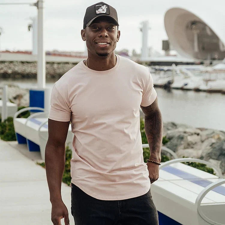 Stylish men's crew neck, short-sleeve tee, slim fit for a modern, comfortable everyday look.