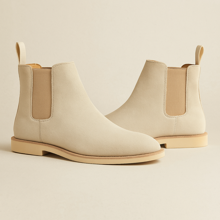 Stylish men's ankle Chelsea boots, ideal for formal & casual outfits, offering all-season comfort.