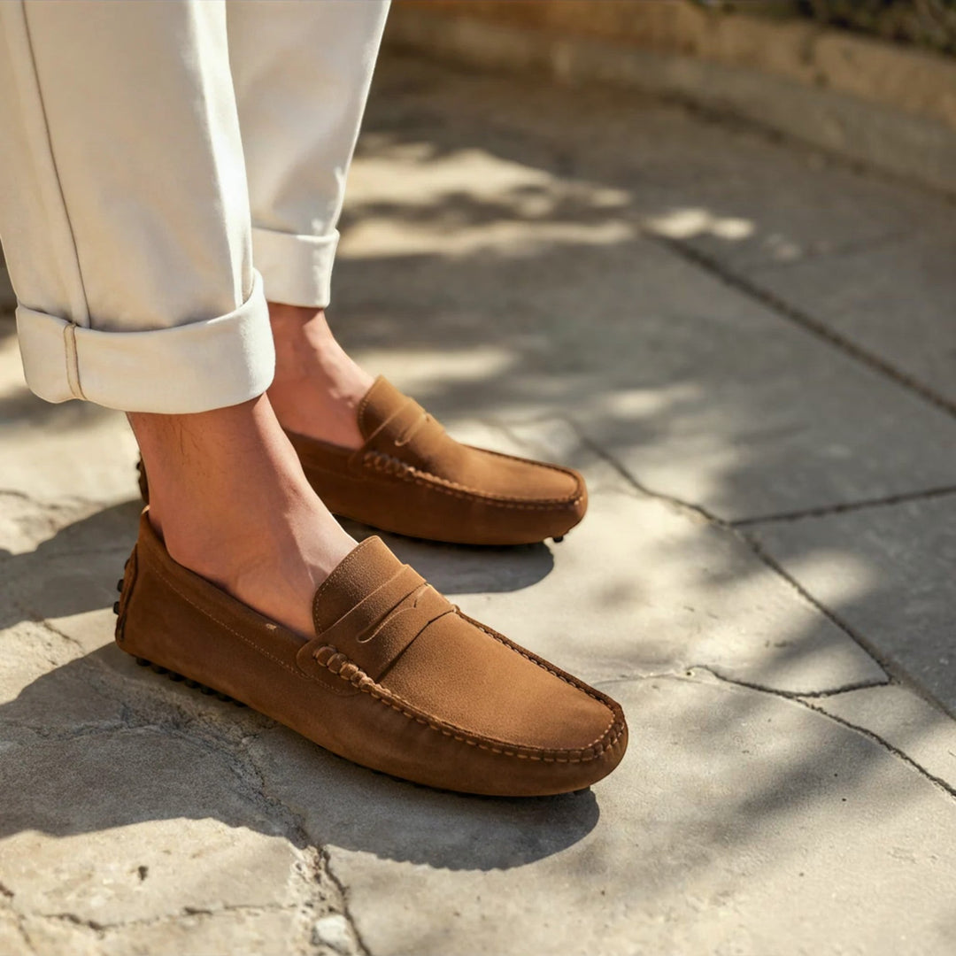 Stylish men's slip-on loafers, offering timeless design and all-day comfortable footwear.