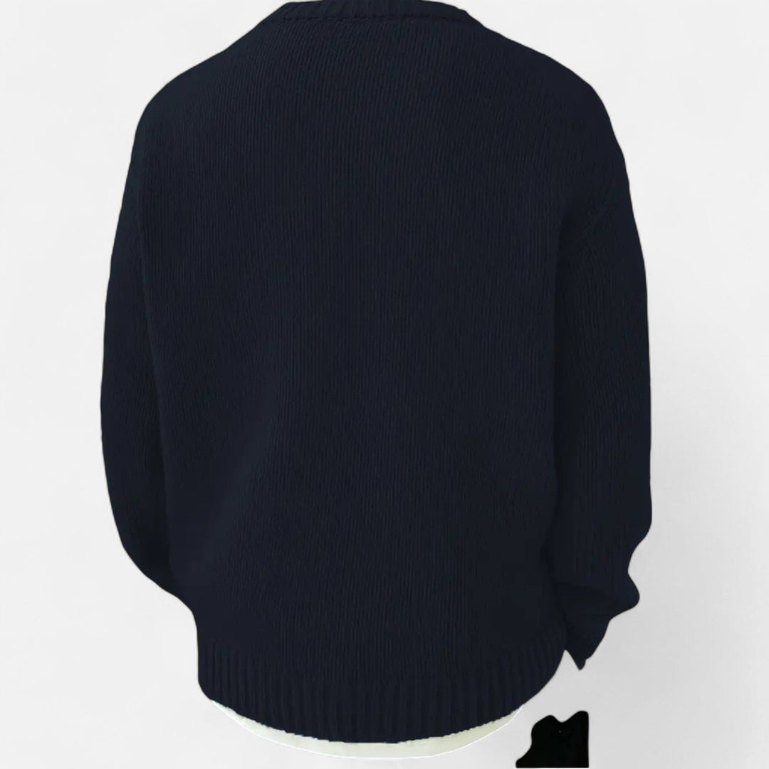 Everyday men's solid crew neck pullover sweater, comfortable for casual wear. Autumn & winter fashion staple.