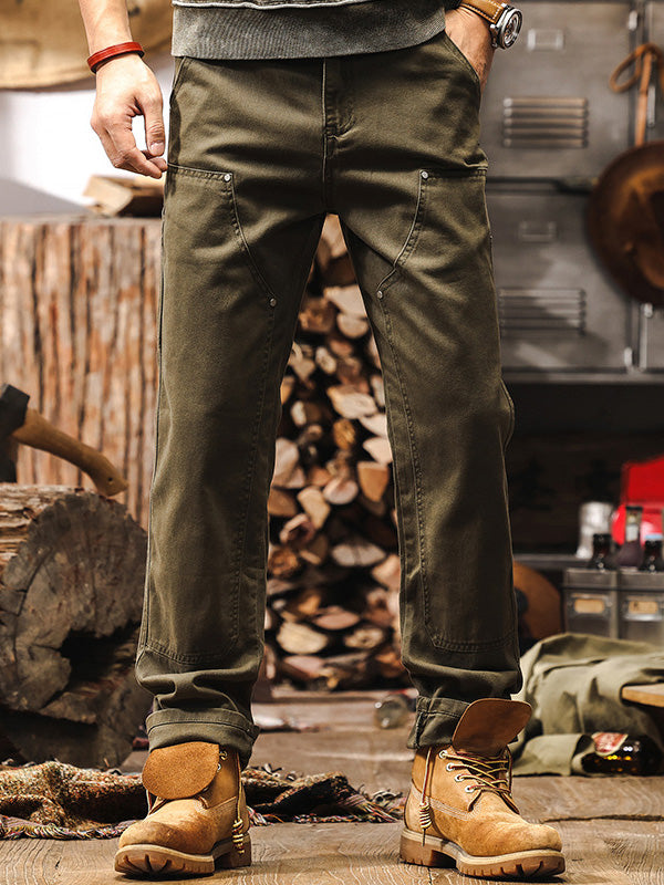 Men's classic straight leg cargo pants, durable utility wear with multi-pockets.