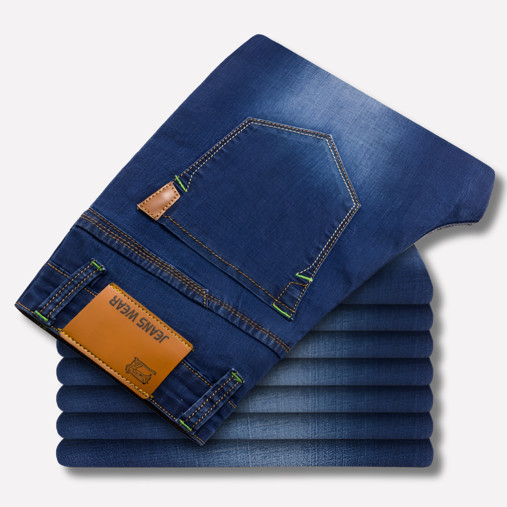 Men's classic straight leg jeans for comfortable everyday wear. Essential casual bottoms for men's fashion.