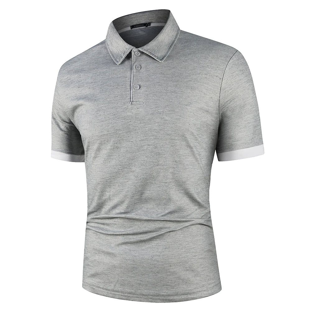 Men's classic summer top polo shirt, lightweight, breathable, comfortable smart casual wear.