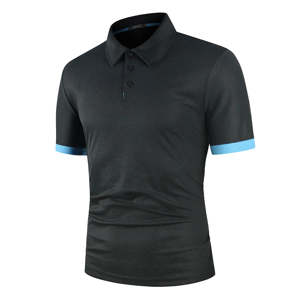 Breathable men's summer polo shirt, perfect for comfortable smart casual wear & classic fashion.