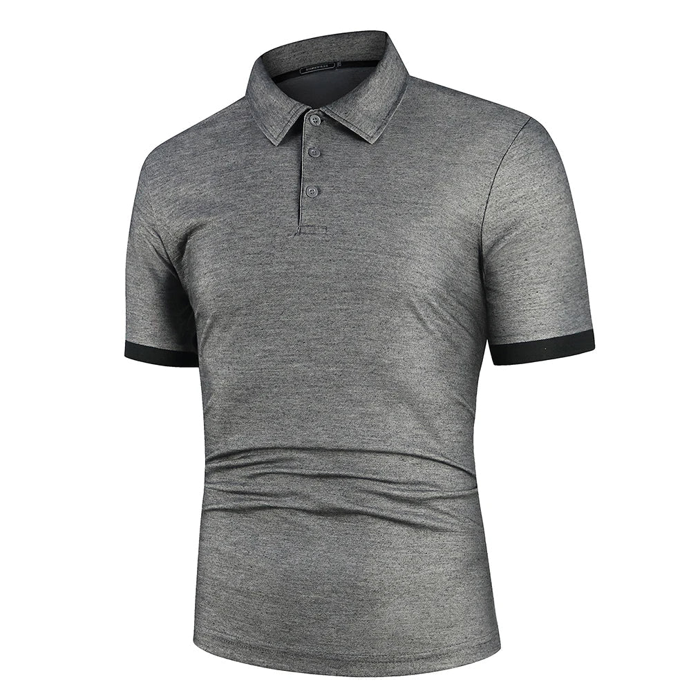 Versatile men's classic polo shirt, lightweight & comfortable for smart casual summer outfits.