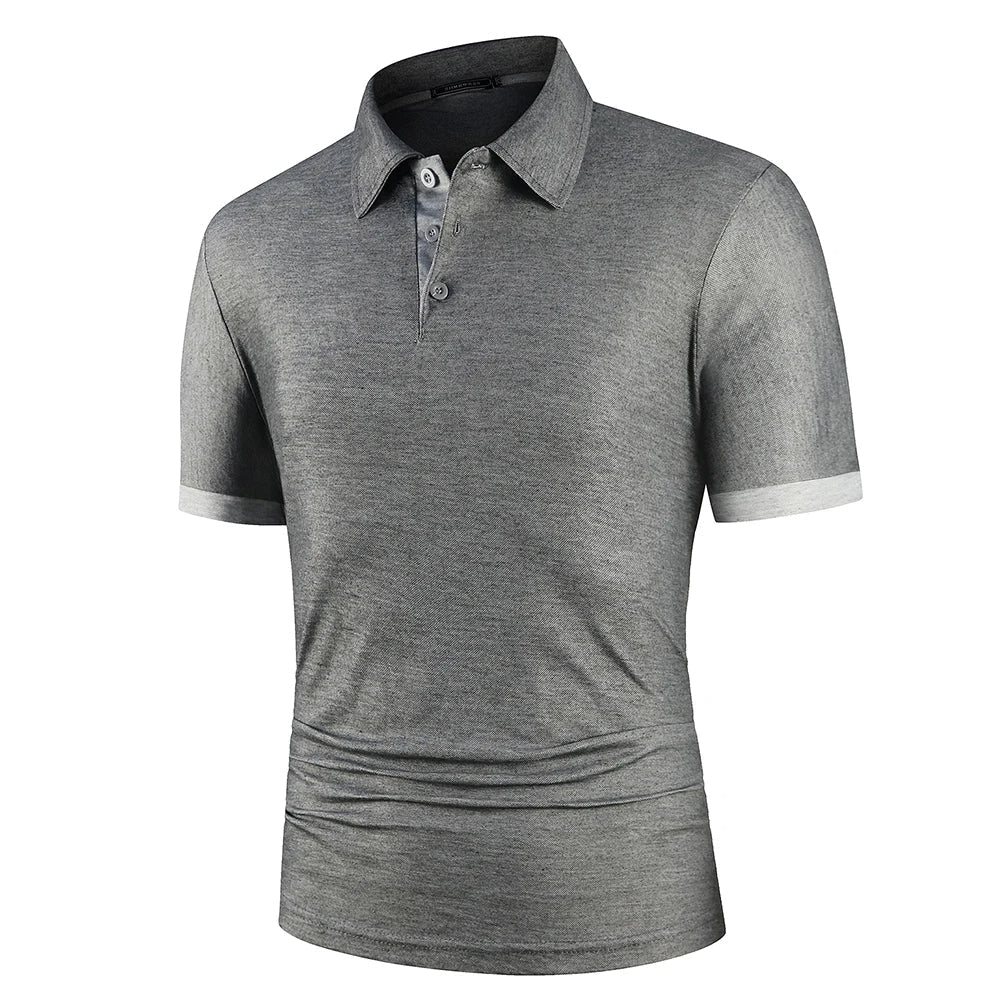 Men's summer polo shirt, lightweight, breathable, and comfortable for classic smart casual wear.