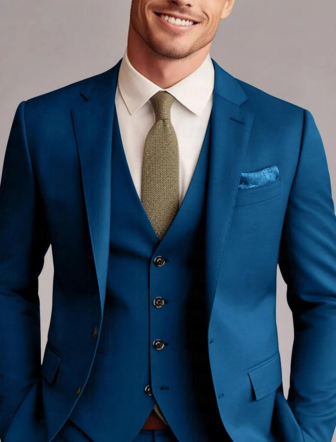 Tailored men's suit trousers, essential part of the classic three-piece formal or business suit.