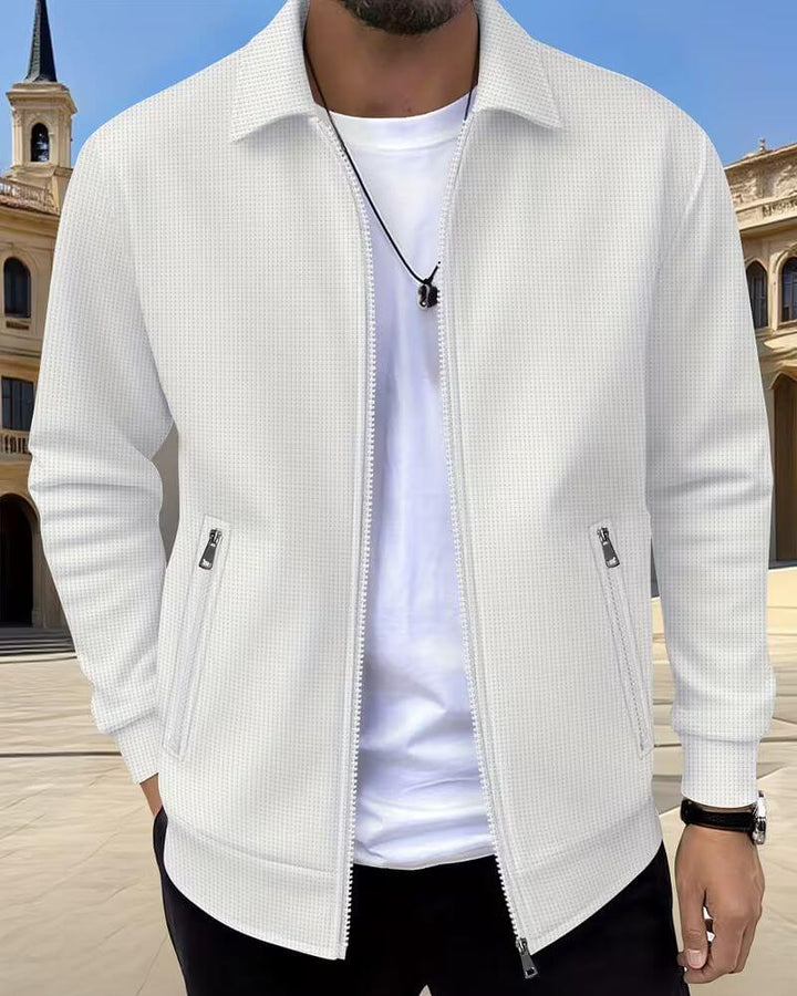 Casual men's athletic jacket with classic texture, perfect for everyday style. A modern, versatile layering piece.