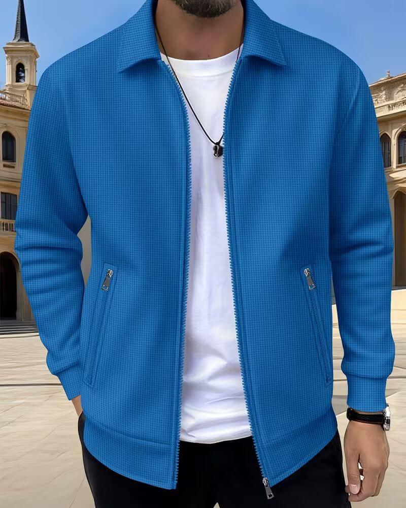 Comfortable men's athletic jacket with a stylish textured finish. Ideal for everyday wear, active style & layering.