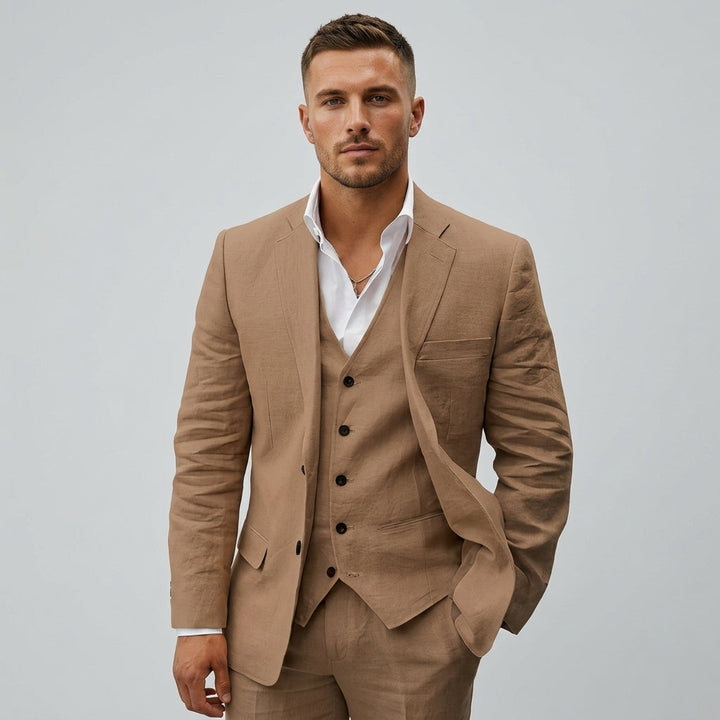 Sophisticated men's three-piece suit to elevate your style for formal events, parties, & special occasions.