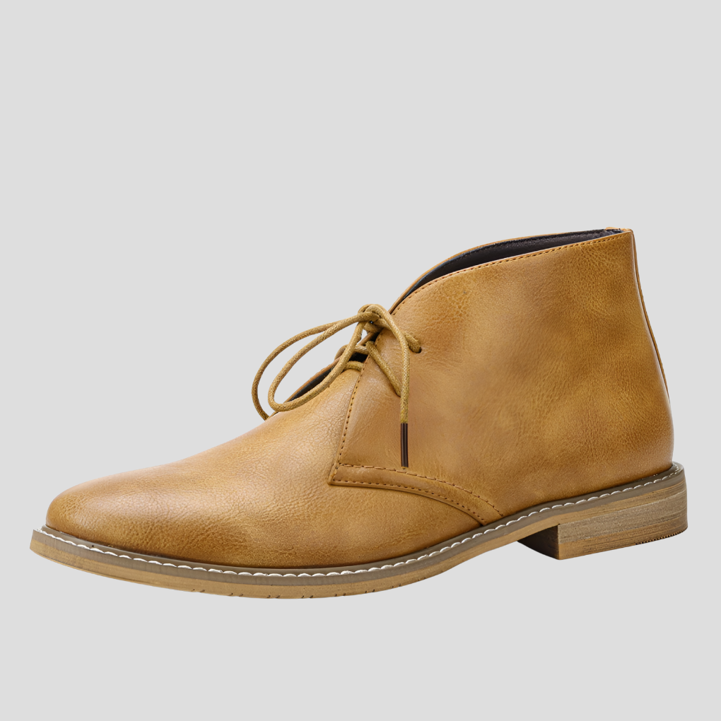Stylish men's lace-up desert boots. Vintage design, timeless appeal, perfect for casual men's fashion and comfort.