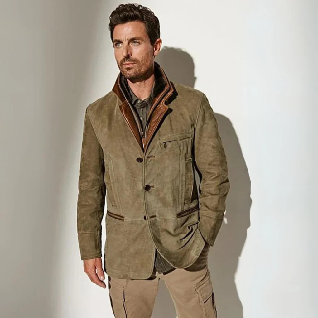 Men's classic vintage style jacket, perfect for timeless everyday comfort. Essential fall & spring fashion outerwear.