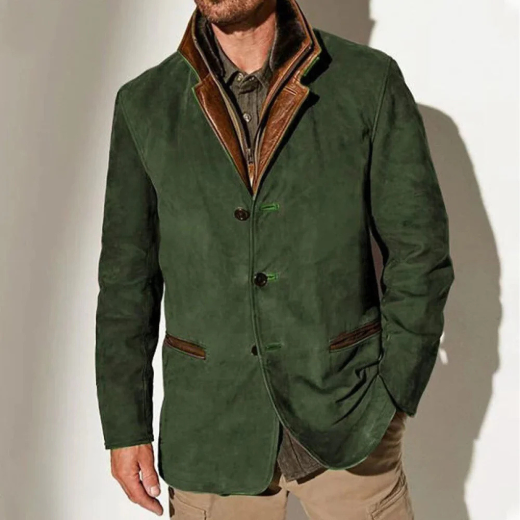 Versatile men's vintage style jacket for casual wear. Classic outerwear, ideal for layering in spring & fall fashion.