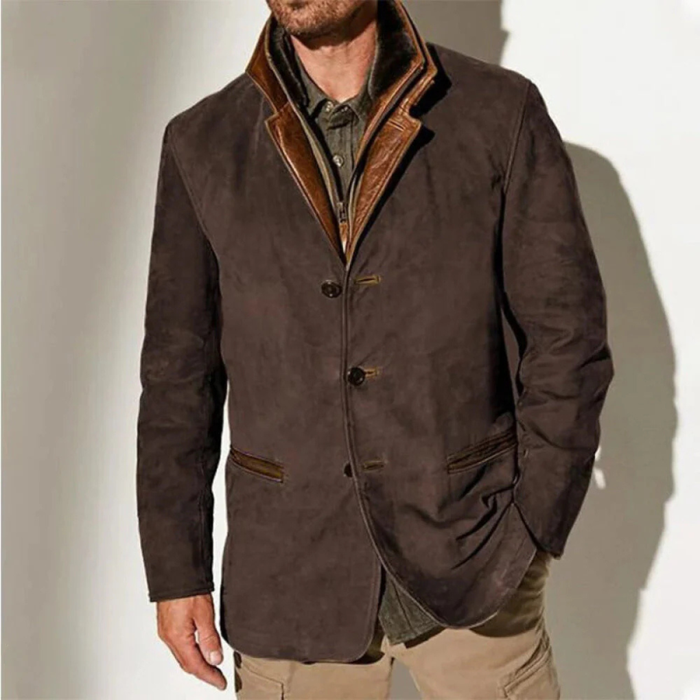 Stylish men's classic vintage jacket, a comfortable layering piece. Timeless outerwear for everyday casual fashion.