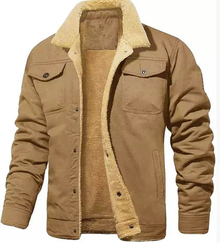 Stylish men's warm winter coat, button-front design with a cozy collar for ultimate comfort.