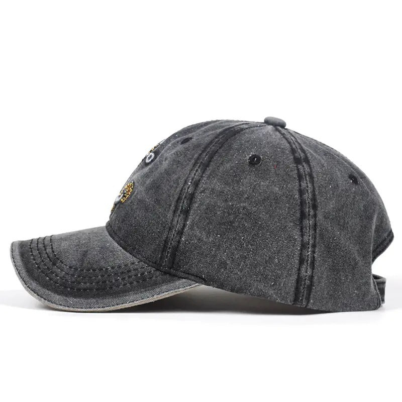 Anchor Black men's washed baseball cap, adjustable, classic everyday wear with a vintage feel.
