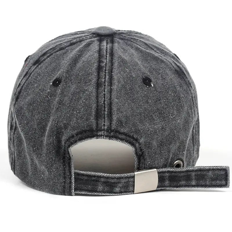 Vintage look men's washed baseball cap, classic adjustable design for comfortable casual everyday wear.