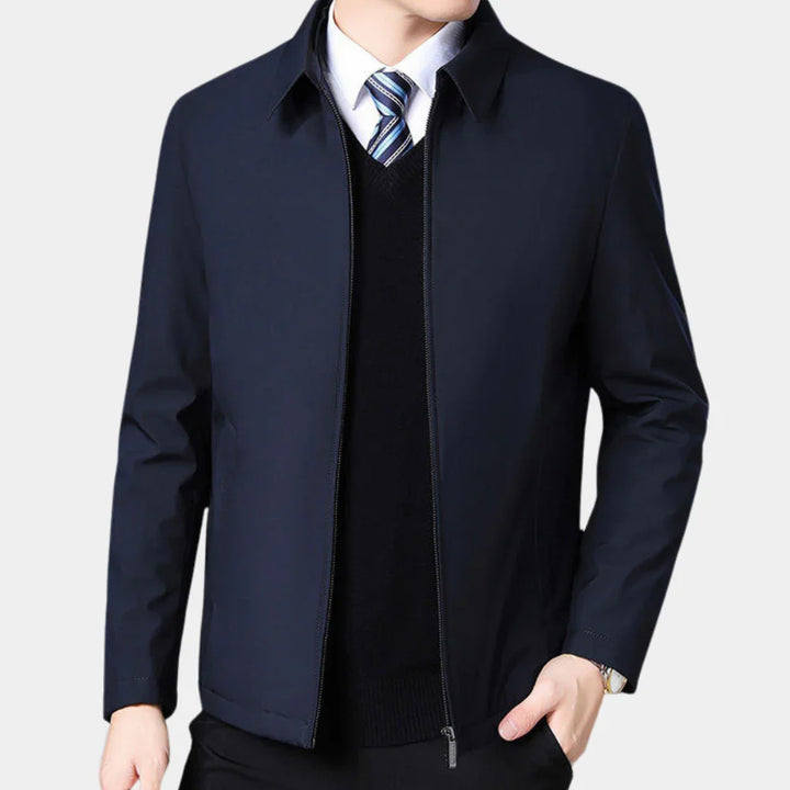 Casual men's zip-up outerwear, a new classic collar jacket for versatile everyday wear in fall & spring.