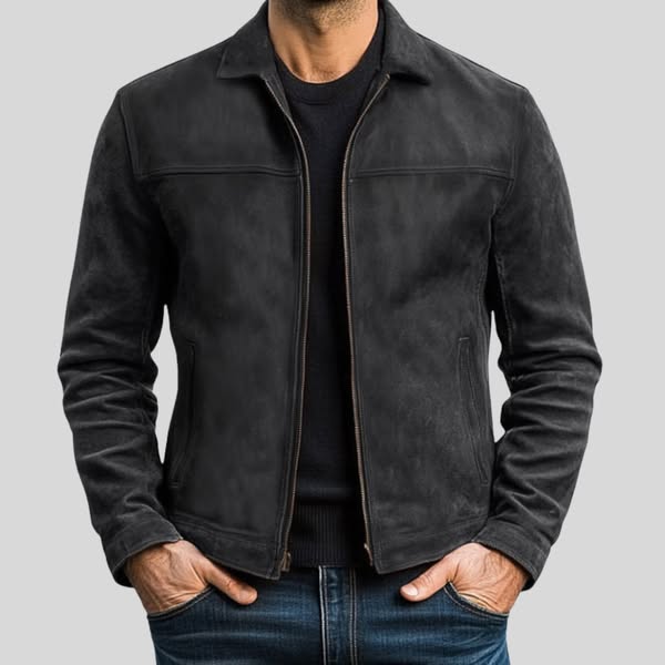 Men's classic zip-up outerwear jacket, ideal for versatile everyday wear & fall fashion. Comfortable & stylish.