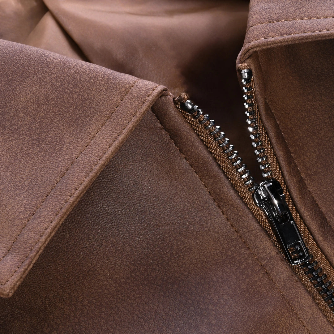 Army green men's classic zipper jacket, featuring a modern fit and versatile design for all-season wear.