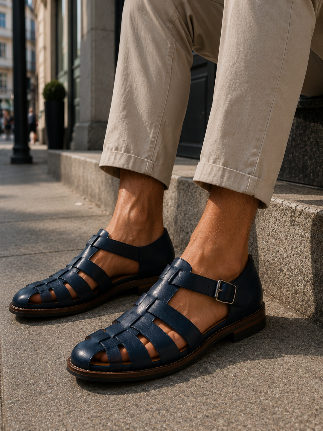 Men's closed-toe fisherman sandals, perfect for summer comfort & casual outdoor walking.