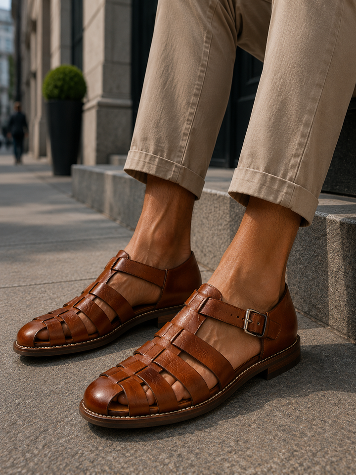 Comfortable men's closed-toe sandals, great for summer adventures, walking, and casual outings.