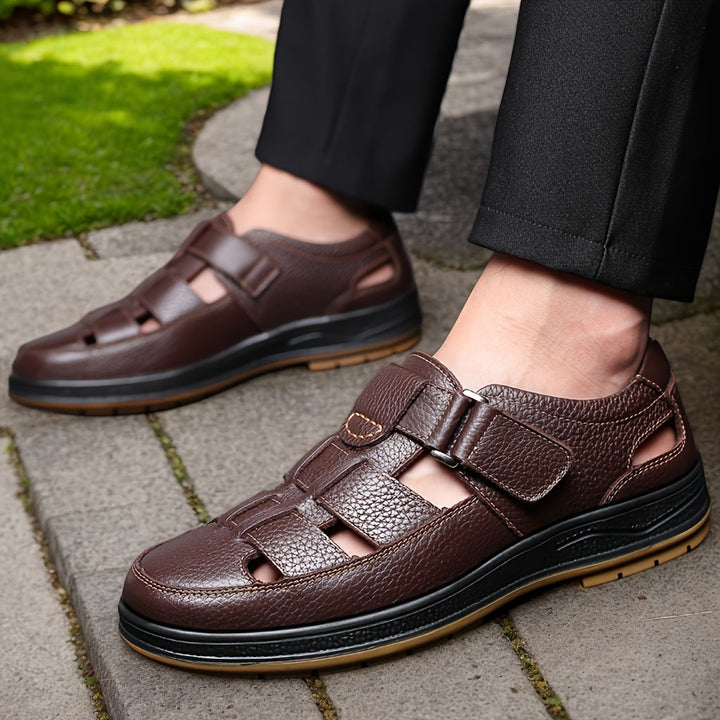 Lightweight men's summer sandals, closed-toe for breathability and all-day comfort, perfect for casual outings.