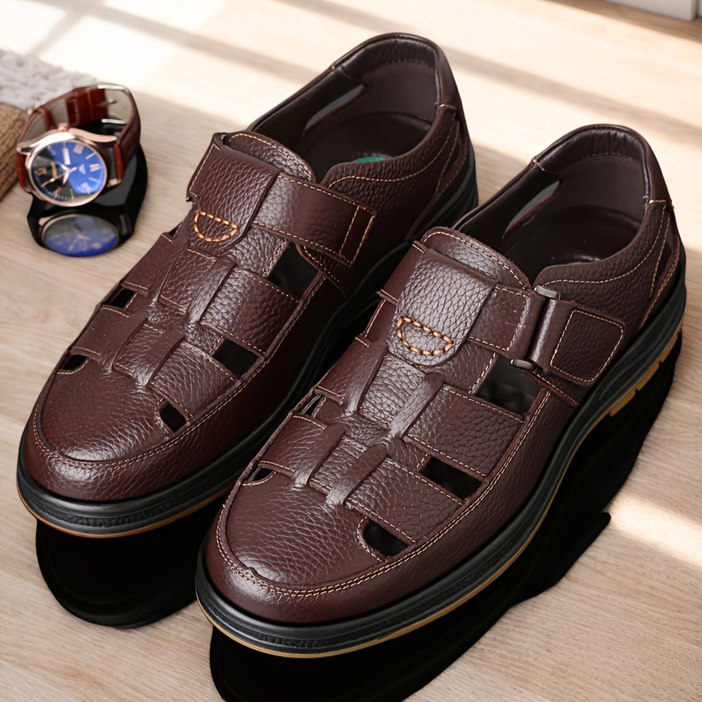 Men's breathable comfort shoes, closed-toe summer sandals with good grip for various outdoor activities.