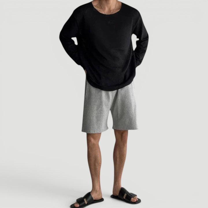 Versatile men's knit top. Casual, relaxed fit shirt perfect for all-season everyday style & fashion.