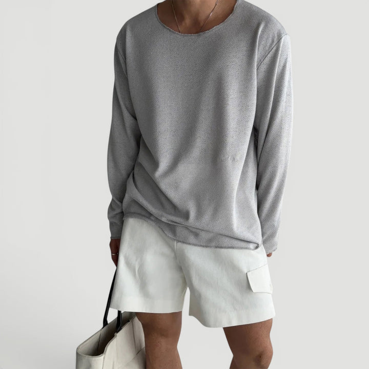 Everyday style men's knit shirt. Comfortable, relaxed fit pullover top, perfect for all-season casual wear.