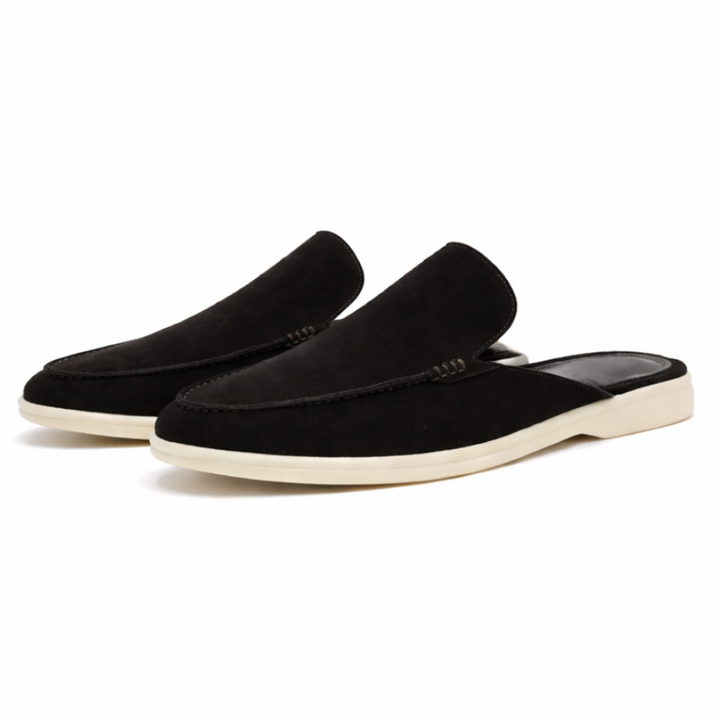 Men's comfortable backless slip-on loafers in a versatile casual style, perfect for summer footwear.