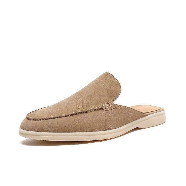 Stylish men's slip-on loafers with an open back design, offering easy wear and modern casual elegance.