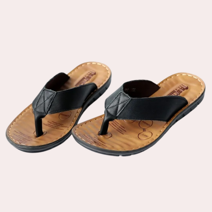 Ergonomic men's toe post flip flop sandals, offering comfort & support for daily summer wear.