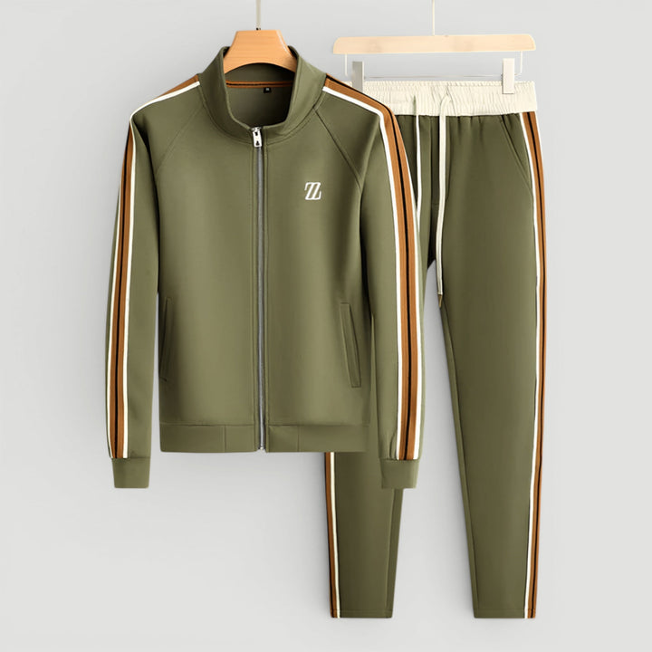 Men's casual tracksuit jacket, a relaxed fit top from the two-piece comfort set.