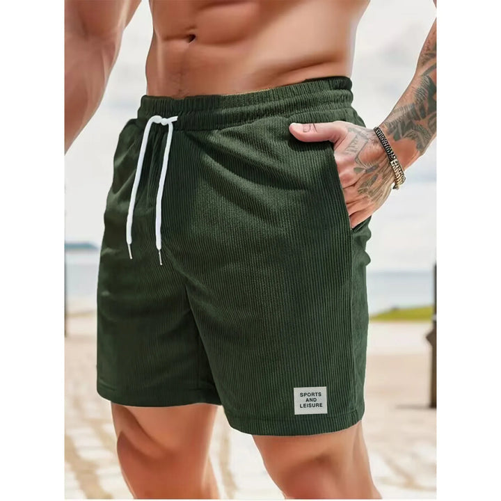 Lightweight men's drawstring corduroy shorts, offering a comfortable, relaxed fit for warm weather.