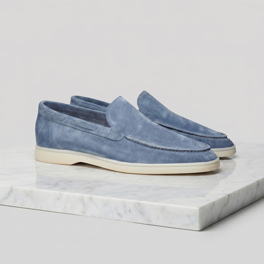 Comfortable slip-on men's dress shoes, ideal versatile loafers for formal or casual outfits.