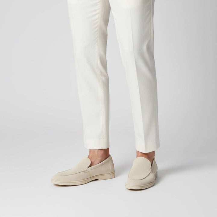 Men's casual slip-on loafers, enhancing a relaxed summer fashion look.
