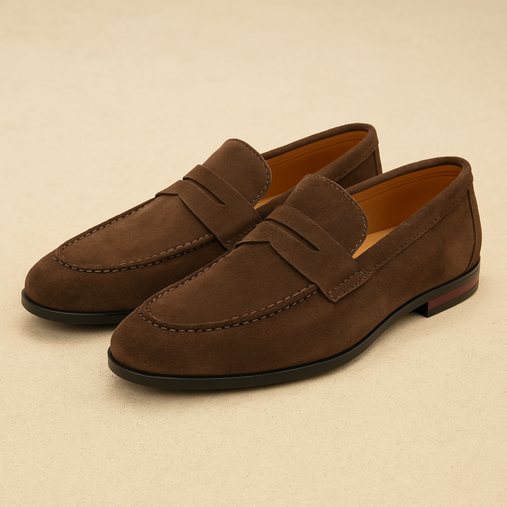 Classic men's penny loafers with easy slip-on design, perfect for sophisticated everyday or office wear.