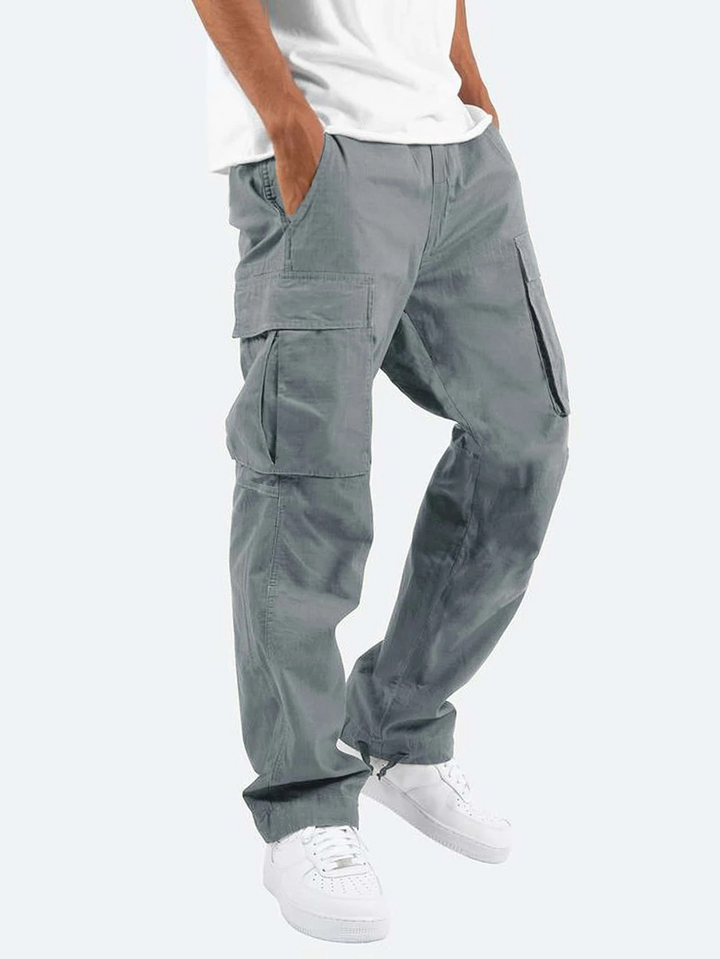 Stylish men's cargo pants, perfect for casual wear or outdoor activities. Comfortable multi-pocket design.