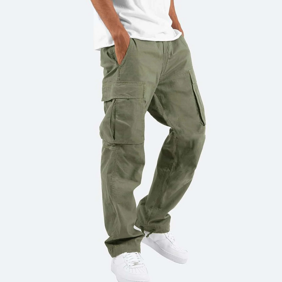 Modern men's multi-pocket cargo trousers, offering both style and utility for active everyday fashion.