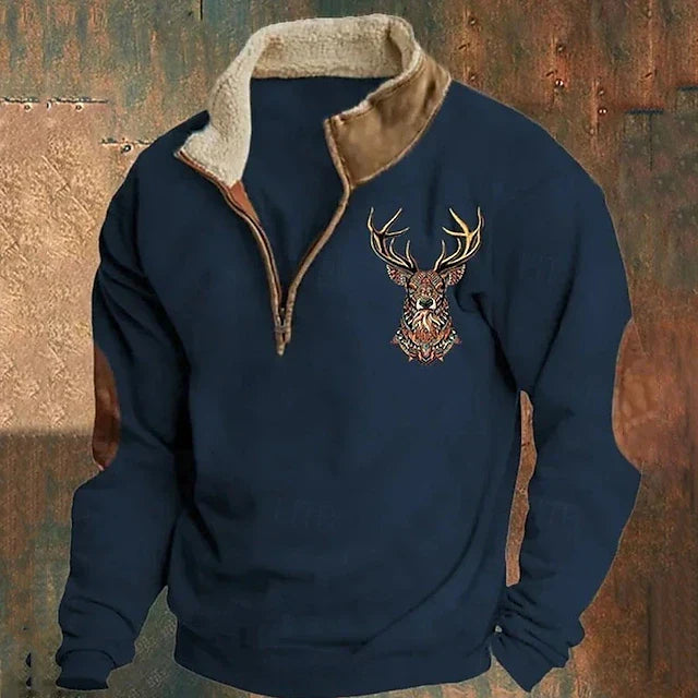 Men's Zip-Up Pullover Hoodie, a comfortable menswear staple for fall fashion & winter warmth.