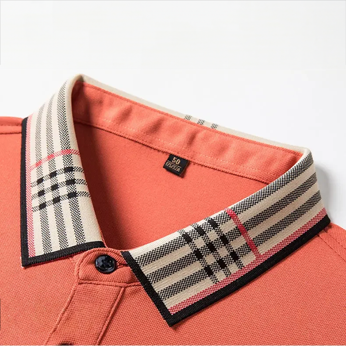 Men's everyday wear polo shirt with a contrast collar. This short sleeve top offers a smart, casual style.