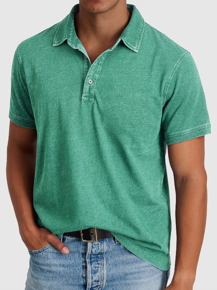 Versatile men's regular fit cotton polo shirt. Short sleeve, button-up, perfect for smart casual everyday wear.