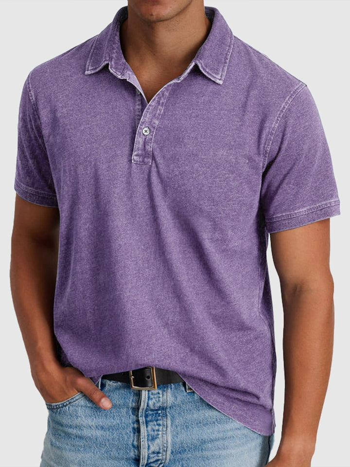 Effortless casual men's cotton short sleeve polo shirt. Regular fit with button closure and classic collar.